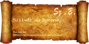 Szilvásy Botond névjegykártya